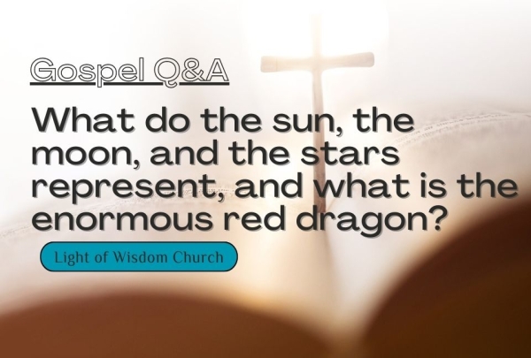 What do the sun, the moon, and the stars represent, and what is the enormous red dragon?